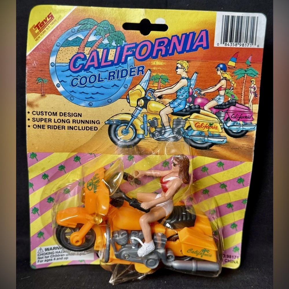 Vintage E Toys California Cool Riders Woman Female Rider Bike Action Figure MOC